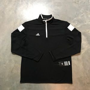 Adidas Climalite 1/4 Zip Pullover Black White NWT!